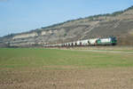 193 244 mit einem Getreidezug bei Thüngersheim Richtung Würzburg, 16.03.2017