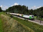 Die 193 240 mit einem Kesselzug am 13.07.2018 unterwegs bei Rückstetten.