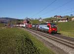 Die 193 461 mit einem KLV-Zug am 16.02.2019 unterwegs bei Immensee.