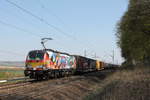 Diesmal hatte auch ich Glück mit dem Licht! 193 640  Connected by Rail  mit Aufliegern am 18.04.2019 bei Friedland.