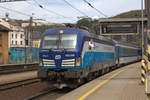 193 298  Fidorka  brachte am  26.04.2019 den EC Berliner pünktlich nach Usti nad Labem.