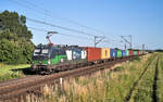 193 251 mit einem Containerzug in Plattling.Bild 29.6.2019