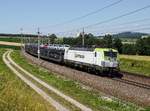 Die 193 782 mit einem Autozug am 28.06.2019 unterwegs bei Haiding.