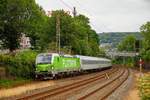 193 990 mit Flixtrain in Wuppertal Sonnborn, am 14.07.2019.
