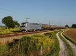 Die 193 993 mit einem Kesselzug am 11.08.2019 unterwegs bei Langenisarhofen.