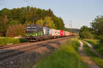 193 224 ELL/WLC mit einem Containerzug bei Postbauer-Heng Richtung Nürnberg, 04.06.2019