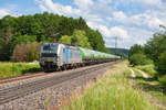 193 816 Railpool/RTB Cargo mit einem Kesselwagenzug bei Postbauer-Heng Richtung Nürnberg, 21.06.2019