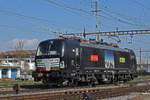 Eingemietete Siemens Vectron der BLS 193 716-8 durchfährt solo den Bahnhof Pratteln.