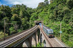 ELL / SBB Cargo International 193 260 und eine weitere Vectron von SBB Cargo International mit einem UKV-Zug am 19. Juni 2020 auf dem Piantorino-Viadukt an der Ceneri-Nordrampe.