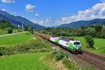 193 728 + 193 285 mit einem Holzzug am 21.07.2020 bei Trieben.