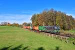 193 274 mit einem Containerzug am 31.10.2020 bei Vogl.