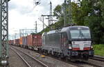 MRCE Vectron  X4 E - 616  [NVR-Nummer: 91 80 6193 616-0 D-DISPO], aktueller Mieter? mit Containerzug Richtung Hamburger Hafen am 25.08.21 Durchfahrt Bf.