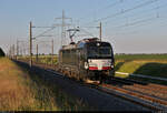 193 864-6 (X4 E - 864 | Siemens Vectron) kommt als Tfzf am Blocksignal in Braschwitz Richtung Halle (Saale) kurzzeitig zum Stehen.