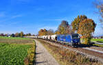 193 764 mit einem Getreidezug am 31.10.2021 bei Langenisarhofen.