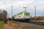 Am 10.12.21 rollte der Captrain-Vectron 193 891 mit einem Kesselwagenzug durch Greppin Richtung Bitterfeld.