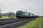 193 248-2 u.193 765-5 mit einem Kesselzug bei Thüngersheim am 13.04.2022.