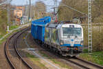 EGP Lok 193 848 mit Ea-Wagen abfahrbereit in Lancken Richtung Stralsund.