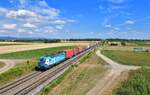 193 753 mit einem Containerzug am 25.07.2022 bei Stephansposching.