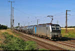 Kesselzug mit 193 086-6 (Siemens Vectron) passiert das Einfahrsignal von Großkorbetha in nördlicher Richtung.