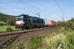 X4E-613 mit einem Containerzug bei Hermannspiege am 11.10.2023.