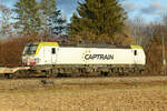 CAPTRAIN , ITL - Eisenbahngesellschaft mbH, Dresden [D] mit der ELL Vectron  193 961  [NVR-Nummer: 91 80 6193 961-0 D-ELOC] am 03.01.2024 bei Zorneding.