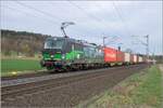 193 213-6 zu sehen am 26.03.2024 bei Kerzell mit einem Containerzug.