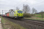 193 406-6 mit einem Containerzug bei Kerzell am 26.03.24.