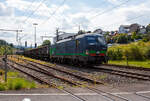 Die nun an die ecco-rail GmbH vermietete SIEMENS Vectron MS 193 258 (91 80 6193 258-1 D-ELOC) der ELL - European Locomotive Leasing (Wien) fährt am 22 Juli 2024, mit einem offen Güterzug