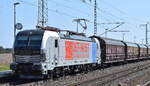 OWLP - Ost-West Logistic Poland Sp. z o.o., Warszawa [PL] mit der noch recht neuen Railpool Vectron  6193 160  [NVR-Nummer: 91 80 6193 160-9 D-Rpool] und firmeneigenen Schüttgutwagenzug mit Schwenkdach am 02.09.24 Höhe Bahnhof Rodleben. Möglicherweise wird damit auch Getreide transportiert???