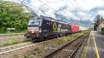 X4 E-703 (193 703-6) u.193 035-3 sind am 24.09.2024 mit einem Aufliegerzug in Richtung Verona unterwegs,gesehen in Peri/Ita.