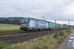 193 842-2 mit einem Containerzug am 12.09.2024 bei Kerzell unterwegs.