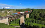 193 284 mit einem Containerzug am 05.08.2024 bei Beratzhausen.