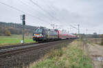 X4E 863 als RE in Richtung Frankfurt/M. Hbf. unterwegs,gesehen am 13.11.2024 bei Kerzell.