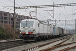 Doppeltraktion, mit den Loks 193 305-5 und 186 251-5 durchfährt am 17.01.2025 den Bahnhof Rheinfelden.