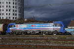 Siemens Vectron 193 518-8 durchfährt am 09.01.2025 den Bahnhof Pratteln.