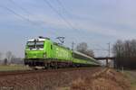 193 437-1 (FLIXTRAIN) mit dem FLX30 mit der Zugnummer 1230 in Richtung Aachen Hbf in Hamm Selmig, 9. Februar 2025