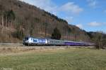 193 840 mit einem Sonderzug am 23.02.2014 bei Sulz am Neckar.