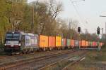 X4E-850 fuhr am 28.3.14 mit einem Containerzug durch Ratingen-Lintorf.