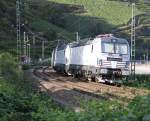 Nachschuss auf den Vectron-Überführungs-Zug bestehend aus 192 962 und 193 822-4, der am 03.10.2013 von der RailAdventure 139 558-1 gen Norden gezogen wurde.