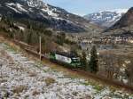 Die 193 832 am 10.01.2015 unterwegs bei Angertal.