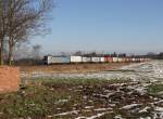 193 801 zu sehen mit einem Container am 12.02.15 an der Schöpsdrehe bei Plauen/V.