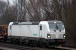 193 814-1 stand von 04:00-08:00 Uhr im Bahnhof Rostock-Bramow.21.02.2015