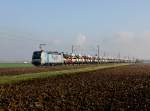 Die 193 810 mit einem Autozug am 27.11.2015 unterwegs bei Schambach.