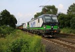 193 832 mit der Wagenlok 193 812 und geschlossenen ARS-Autotransportwagen in Fahrtrichtung Süden. Aufgenommen in Wehretal-Reichensachsen am 27.07.2014.