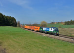 193 251 mit einem Containerzug am 05.04.2016 bei Sinngrün.