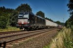 X4E-870 (193 870) von MRCE ist am Morgen vom 20.07.16 mit einen Containerzug in Richtung Nürnberg bei Burghaun unterwegs.