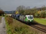 Die 193 204 mit einem Getreidezug am 13.11.2016 unterwegs bei Seestetten.