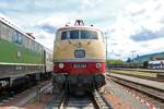 DB Museum E03 001 am 05.05.19 beim Bahnhofsfest in Miltenberg