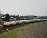 103 235 mit Retro-IC Köln - Flensburg in Lengerich, März 2011