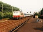 103 193-9 mit IR 2749 Aachen-Hannover auf Bahnhof Viersen am 26-8-1997. Bild und scan: Date Jan de Vries.